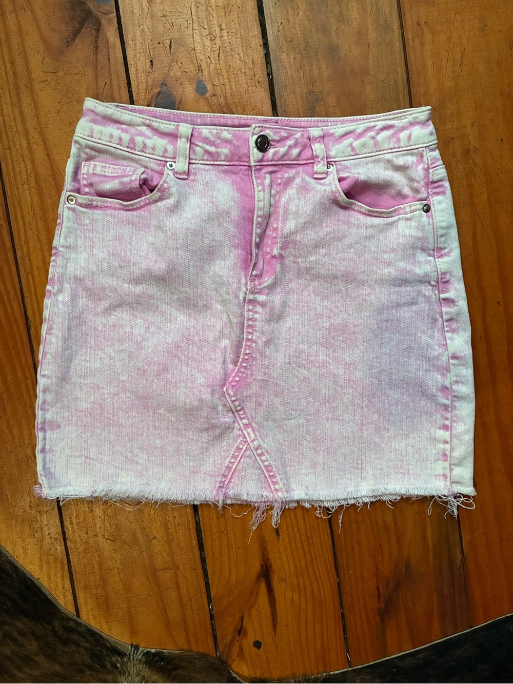 Y2K GB Size Small Pink Wash Mini Jean Skirt